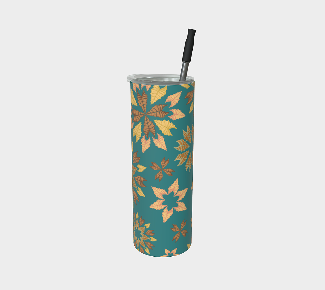 Retro Broadleaves Tumbler Turquoise