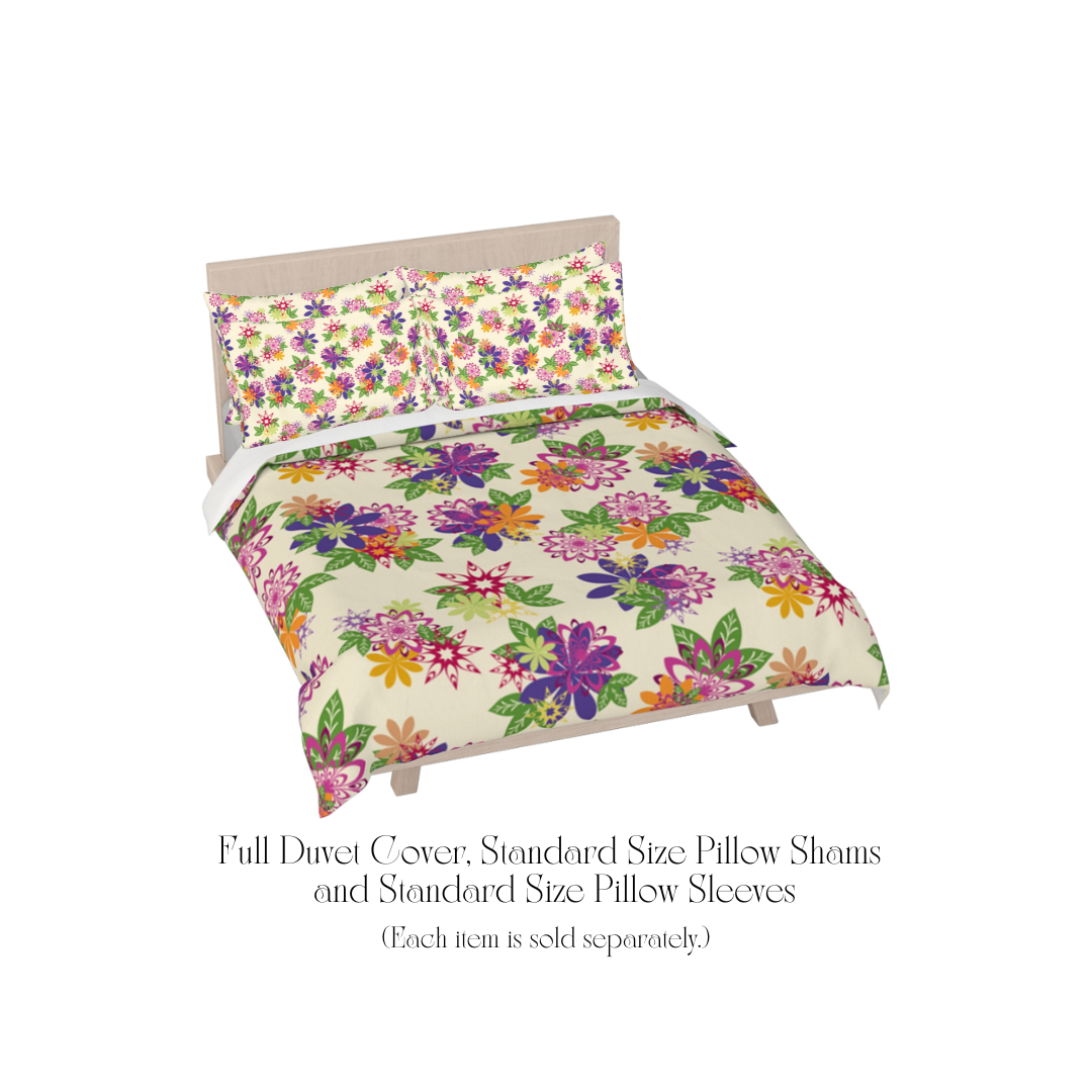 Duvet Cover Dahlias Delight White