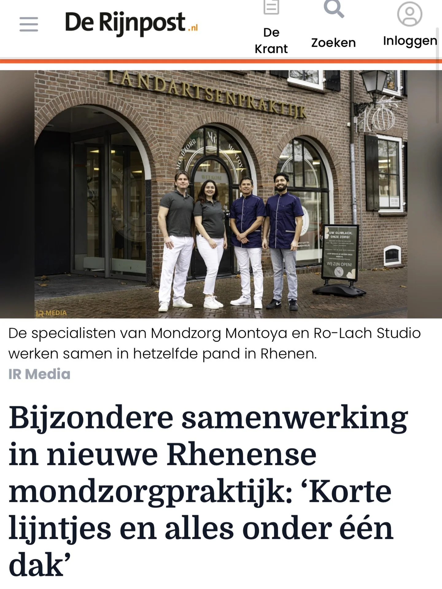 📣 Wij staan in de krant!

Vandaag verscheen er een prachtig artikel in De Rijnpost over onze volgende stap in Rhenen en daar zijn we enorm trots op! 💙

In onze nieuwe praktijk bundelen we nu meerdere specialismen:

🦷 Tandarts Milan is officieel aa