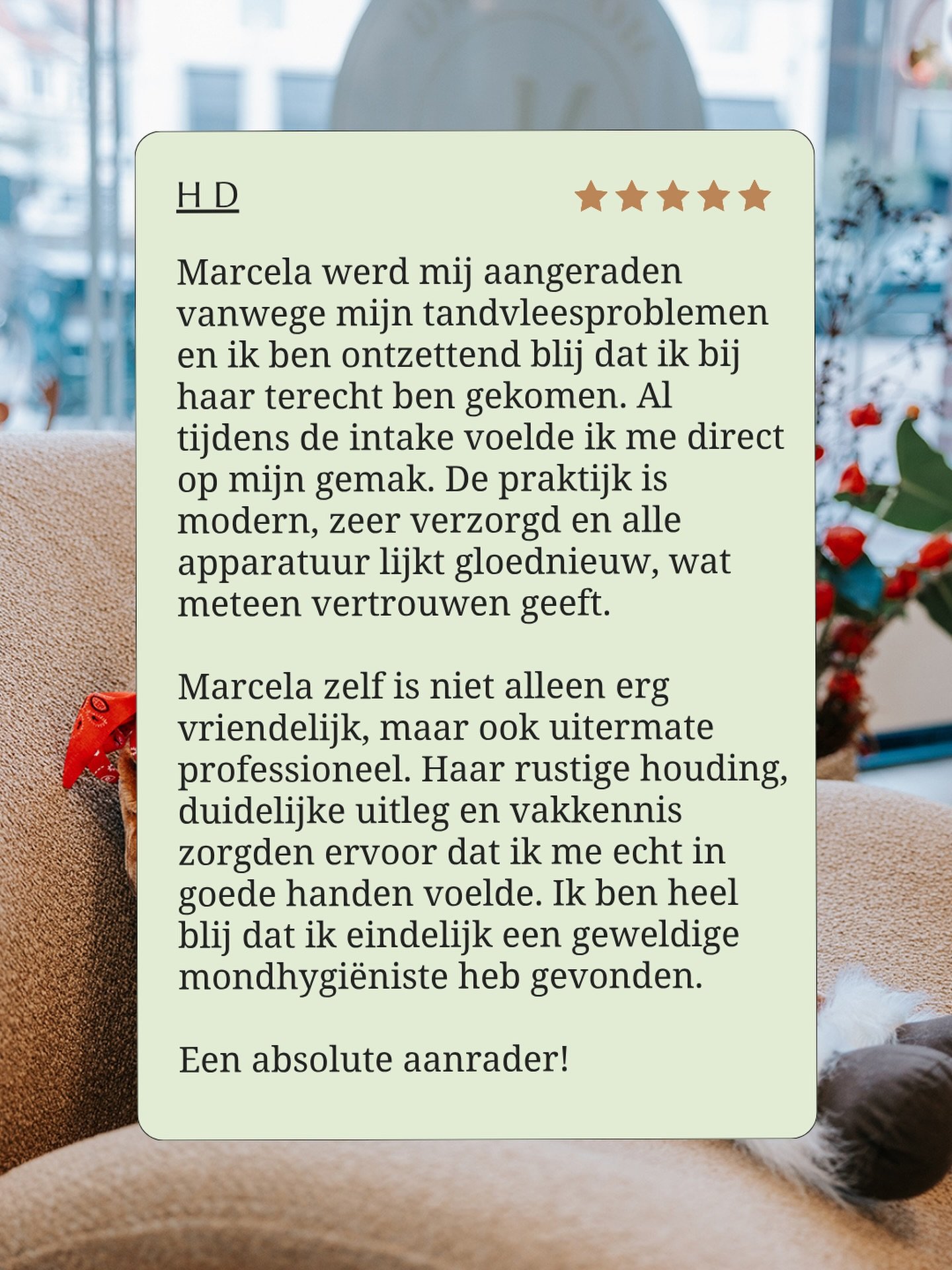 Wat fijn om dit soort reacties te mogen ontvangen. 🤍

Dank je wel voor het vertrouwen en het delen van deze ervaring. Het is voor ons belangrijk dat je je op je gemak voelt en weet waar je aan toe bent, vanaf het eerste moment dat je de praktijk bin