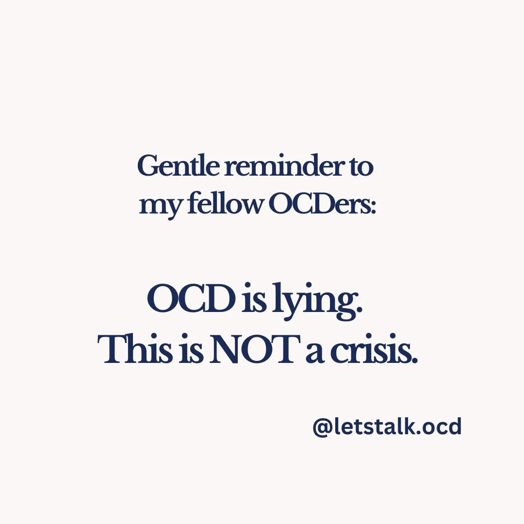The essential lie that OCD tells us: we have to act NOW, because NOW is a crisis, and NOW is the only time that we can make things better. OCD wins when it gets us to treat everything like an emergency. #ocd #ocdproblems #ocdhelp #ocdsupport