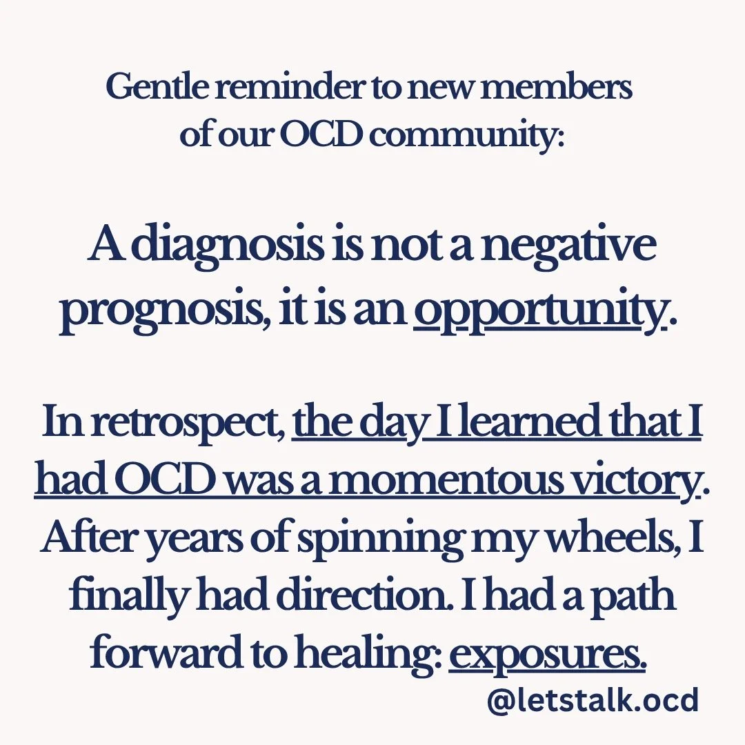 This goes out to everyone has newly joined our OCD community, who has been given or self-diagnosed our diagnostic label. It can feel like a lot at first, but the truth is, this particular label can be such a blessing. It means that there is a clear p