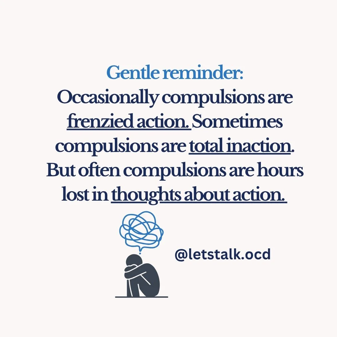 Shout out to my #pureocd folks. Just because you can't see the compulsions, doesn't mean they don't hurt. Just because you can't see the compulsions, doesn't mean they do not deserve and need treatment. Hugs to you all. #ocd #ocdtherapy #ocdhelp #ocd