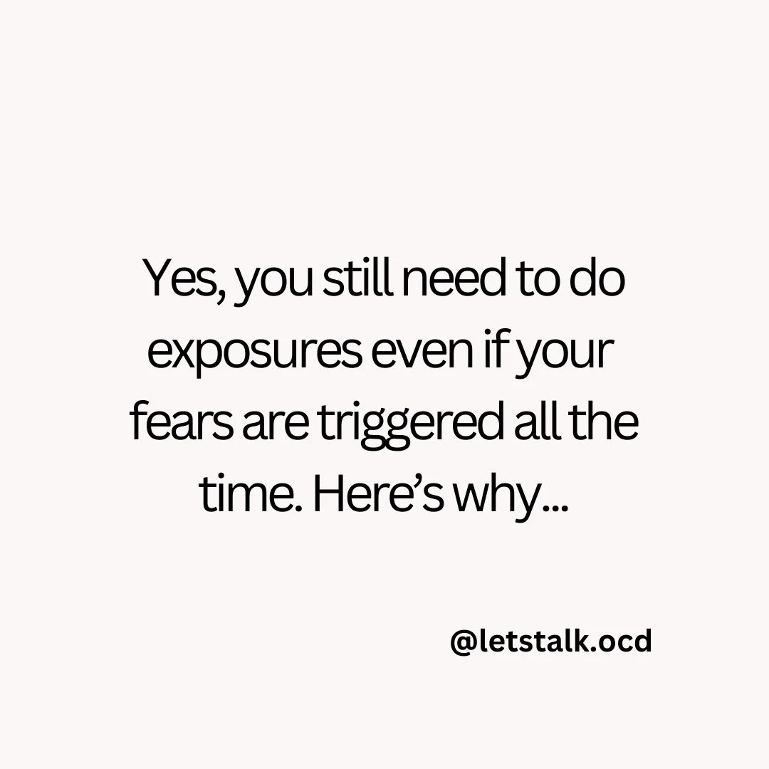 As an ERP therapist, I get this pushback all the time: Why do I need to do exposures if I am already triggered all the time? #ocdhelp #ocdtips #ocdtherapist #ocdproblems #ocdsupport