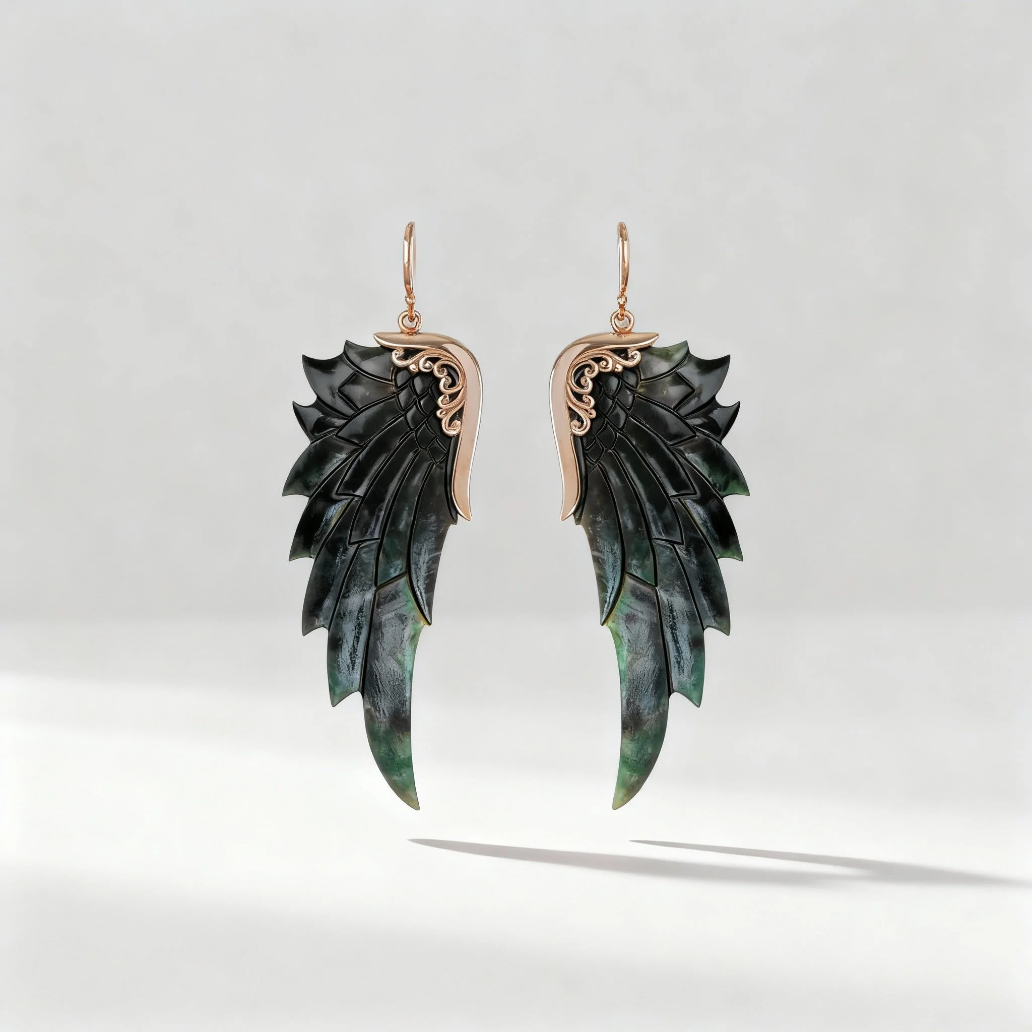 Soleil Noir Earrings (Large, Rose Gold)