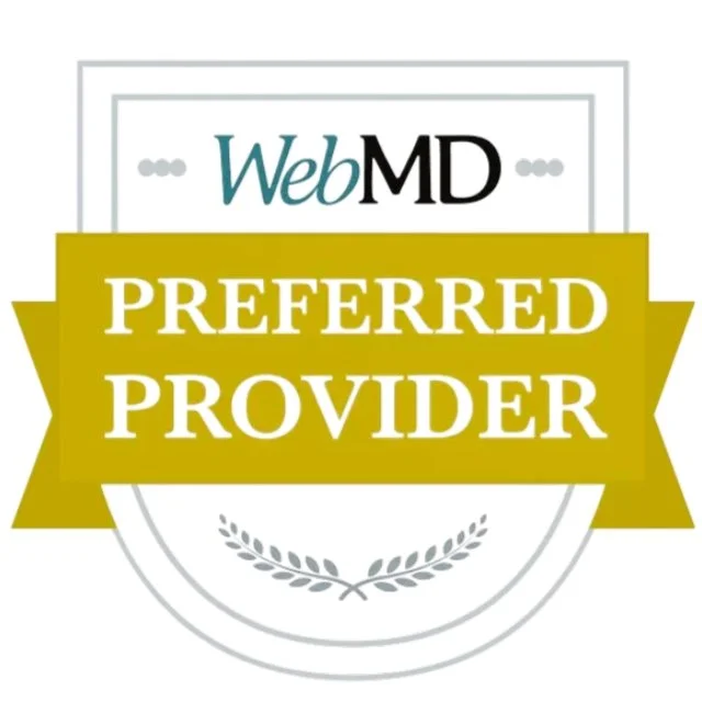 WebMD Preferred Provider badge with a gold ribbon and laurel leaf design.