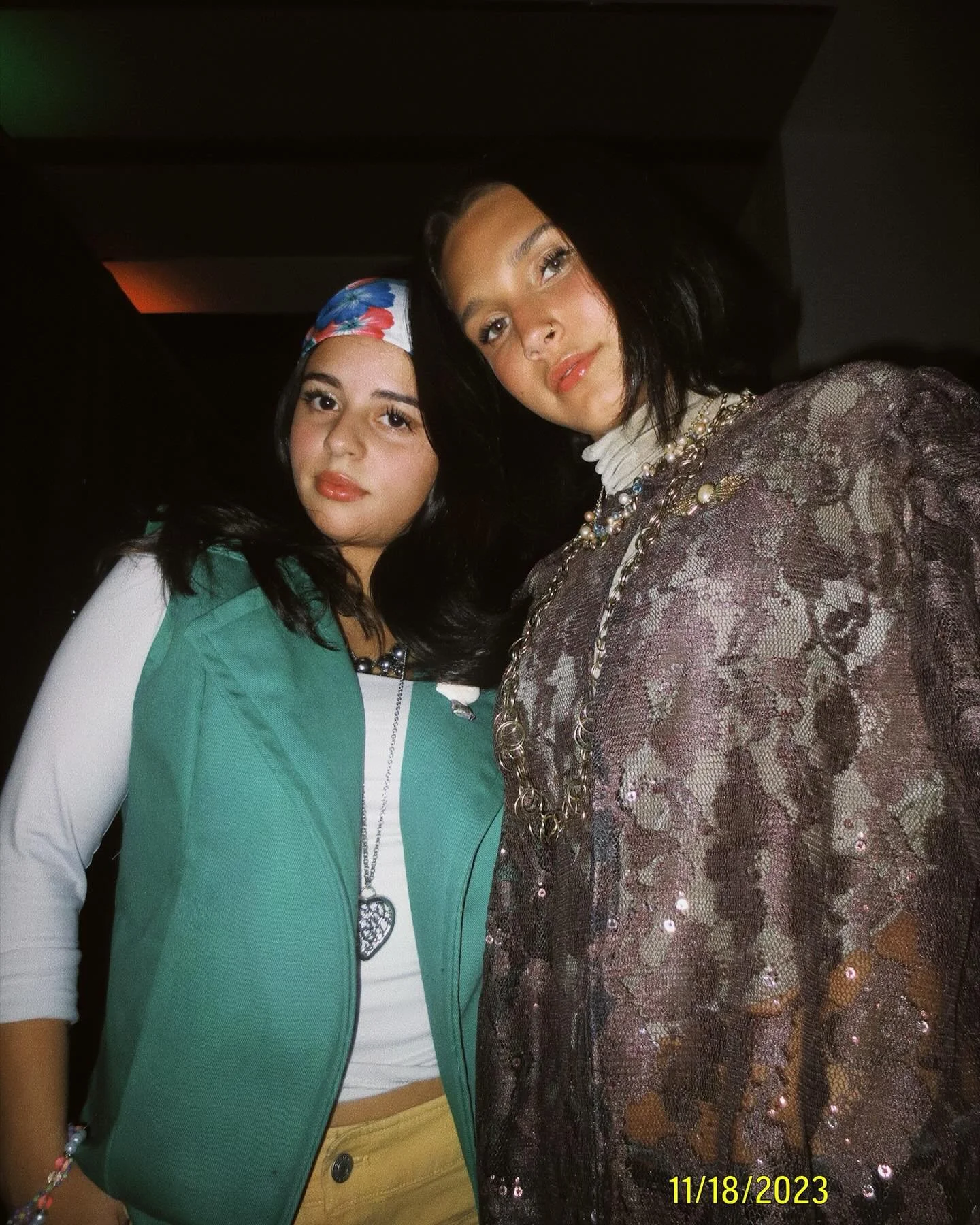 Canvas vest and lace puff sleeve blouse I designed for the Fall 2023 show.