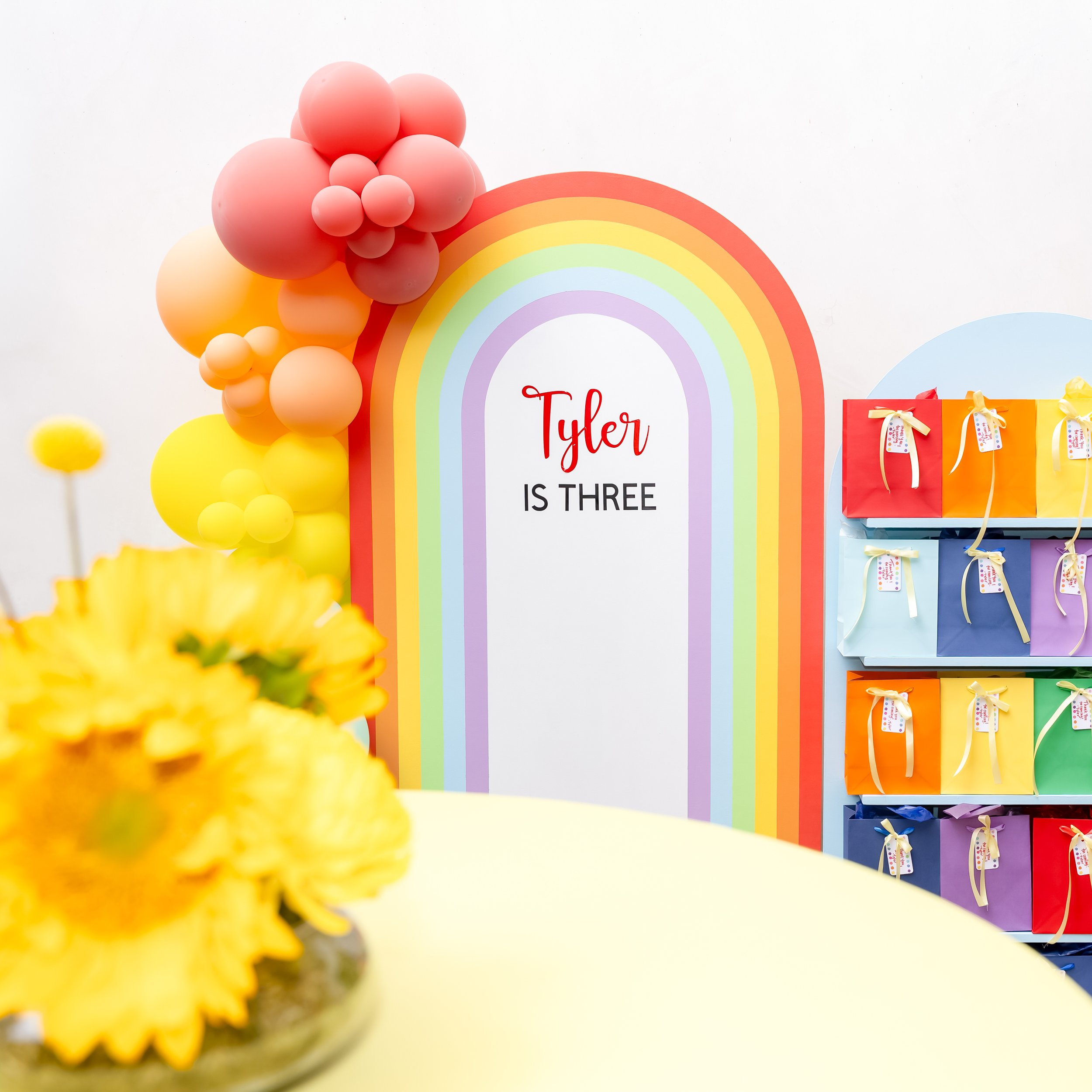 Rainbow-themed 3rd Birthday