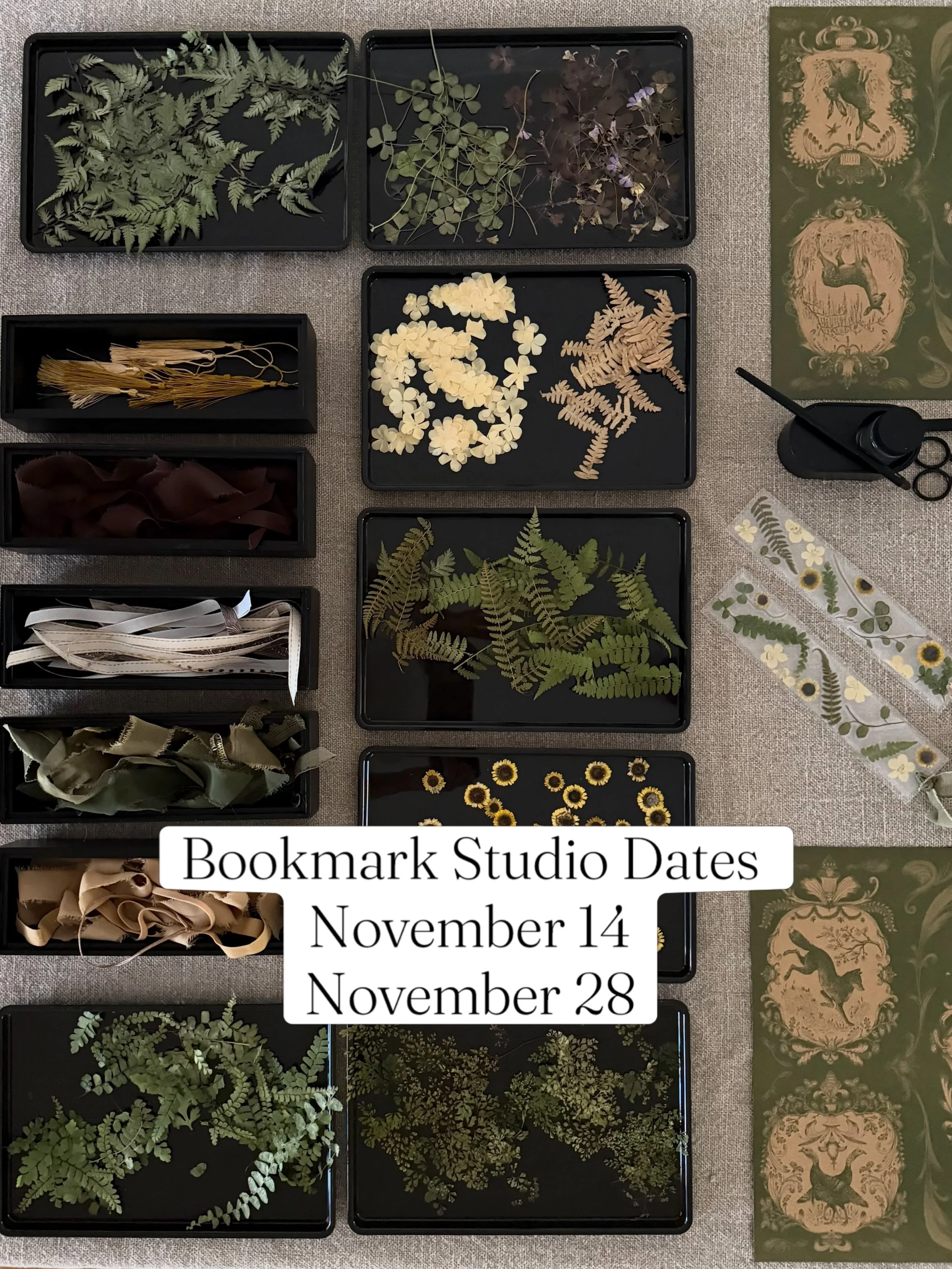 Booking is open for two November bookmark studio dates. Website is presentseason.com or in my bio. If you would like a different date, please send me an email or dm me and I will get back to you. 
These have been a lot of fun to do and can be experie