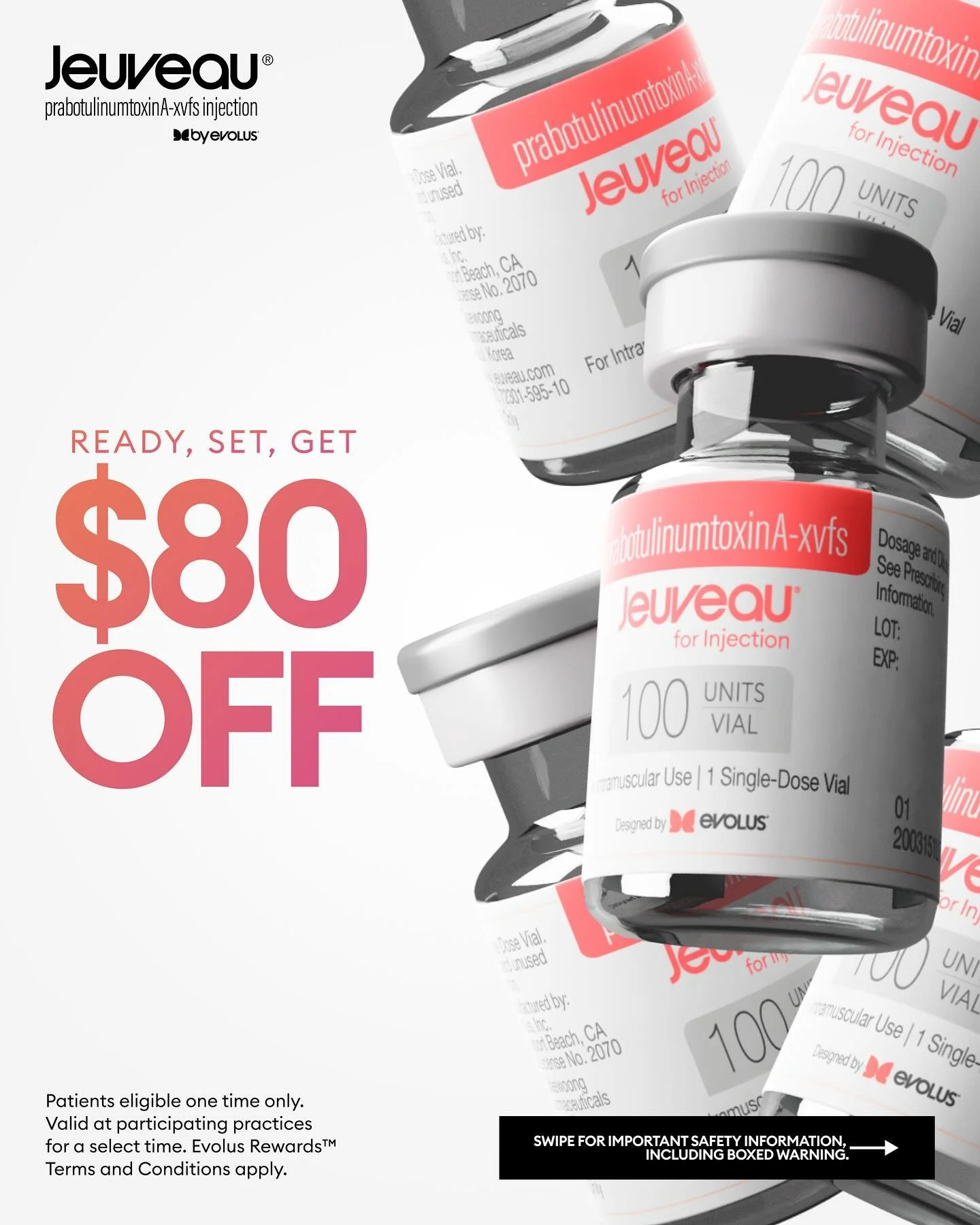 Now is a great time to get started with a neurotoxin treatment to soften and prevent wrinkles. Jeuveau (competitor to Botox) is offering new clients $80 off their first treatment!! And then you&rsquo;ll get $40 off any subsequent treatments every 90 