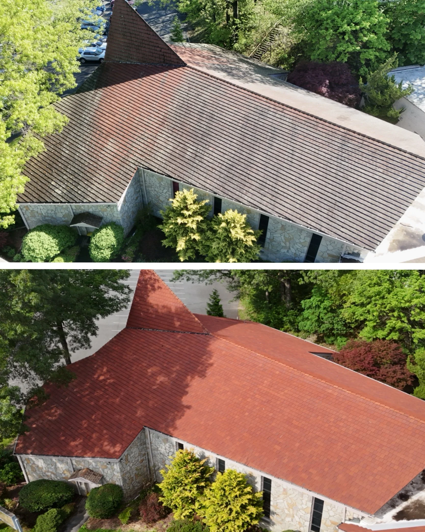 Denville Community Church red tile roof
