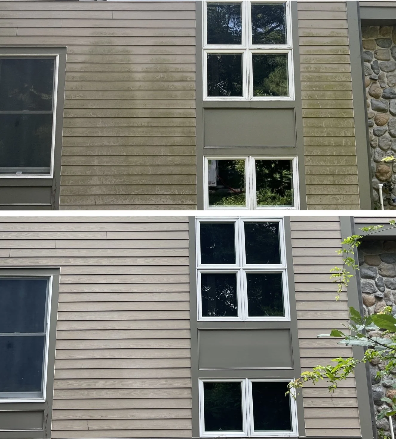 Vinyl siding soft wash