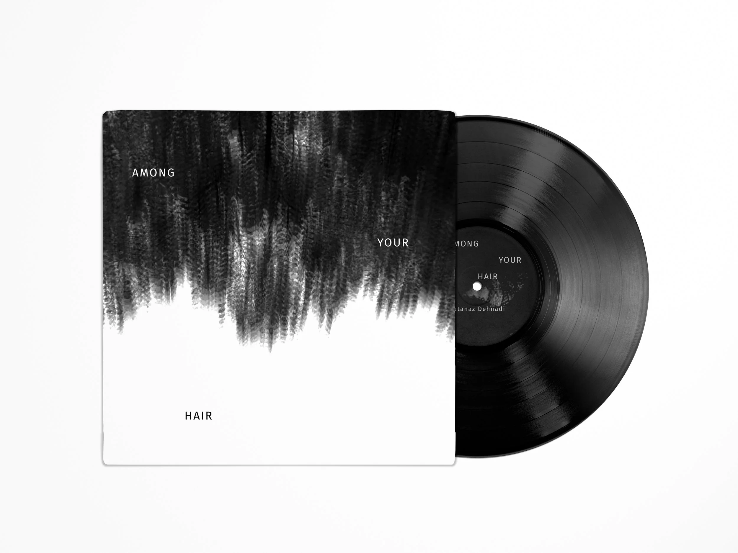 Album cover design Among Your Hair, abstract art, nostalgic, conceptual and experimental art, animation, by Hamburg-based graphic designer and filmmaker, Albumcover-Design Among Your Hair, abstrakte Kunst, nostalgisch, konzeptionelle und experimentel