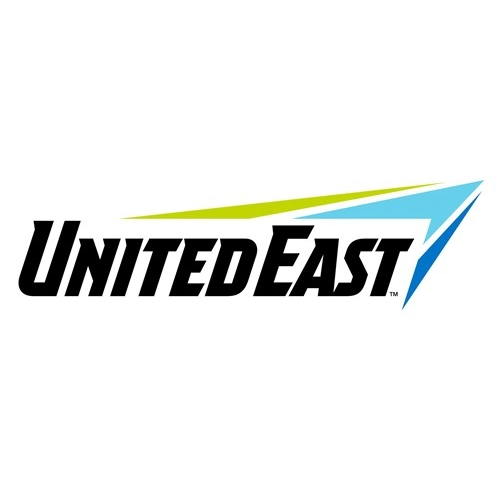 United East logo with stylized green and blue swoosh above the text.