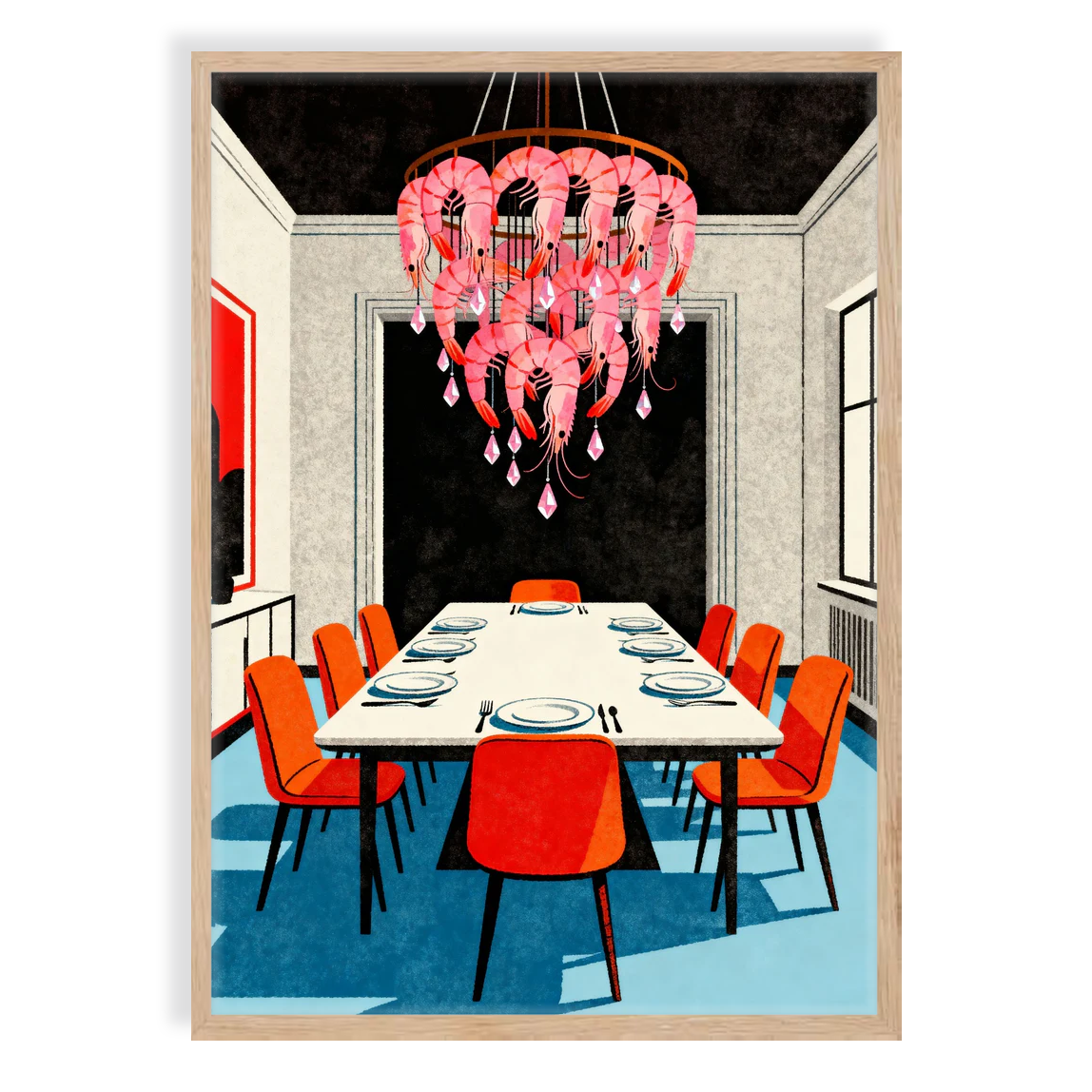 Leslie Funke's artwork called "Dinner Under the Chandelier"