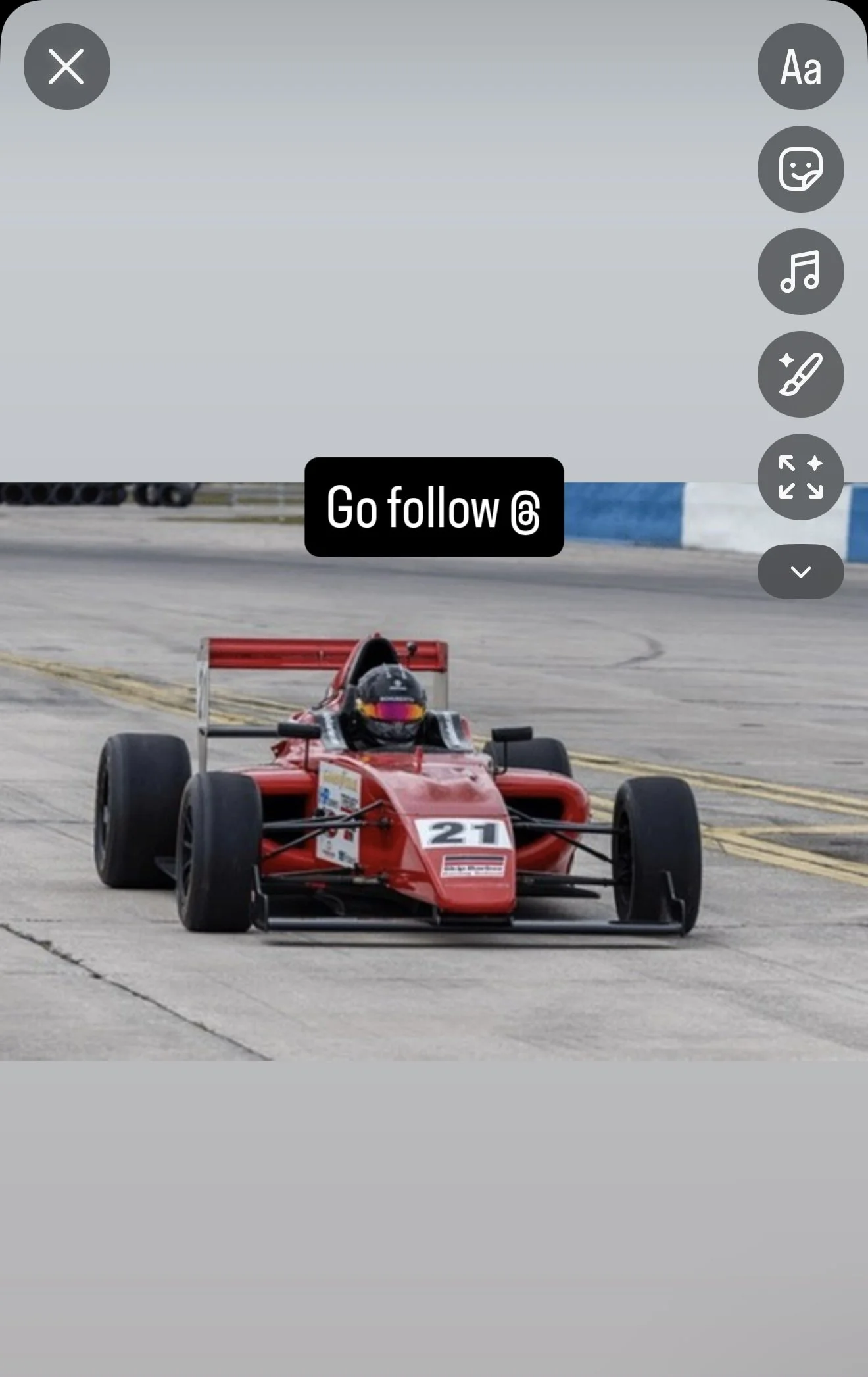Rex Racing Instagram Story Shoutout