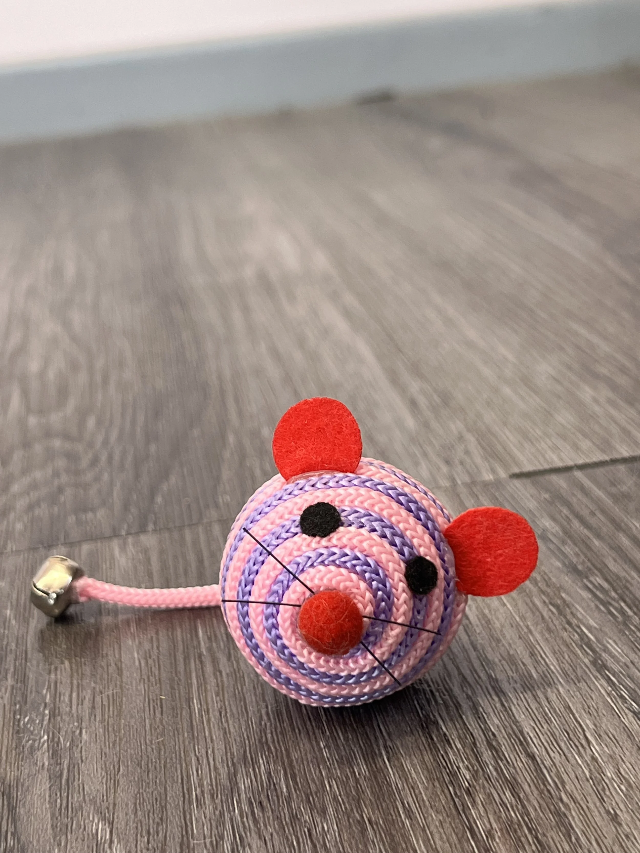 Pink mouse cat toy