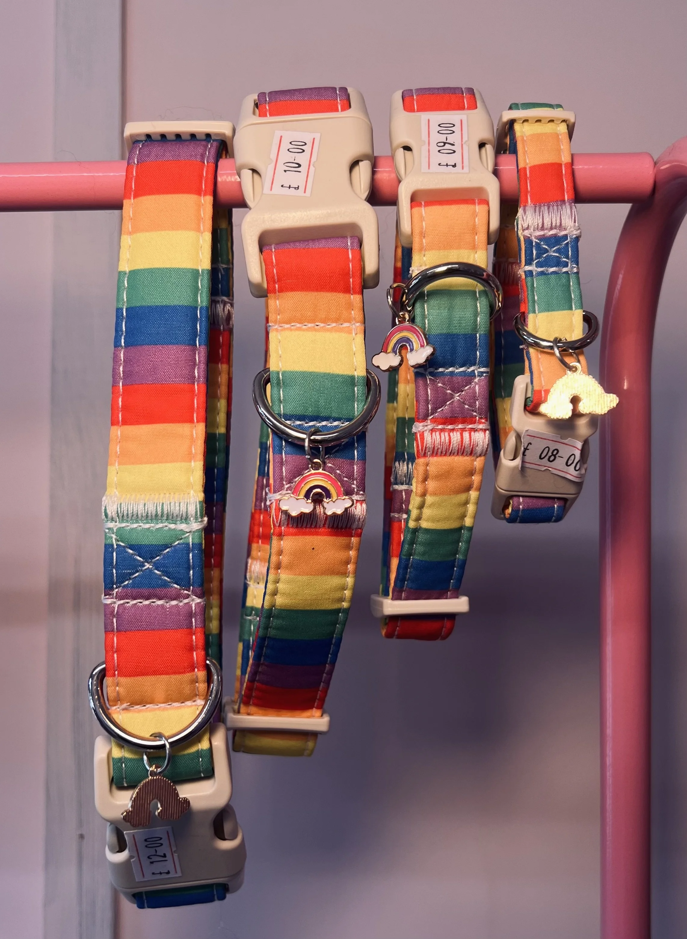 Rainbow dog collars
