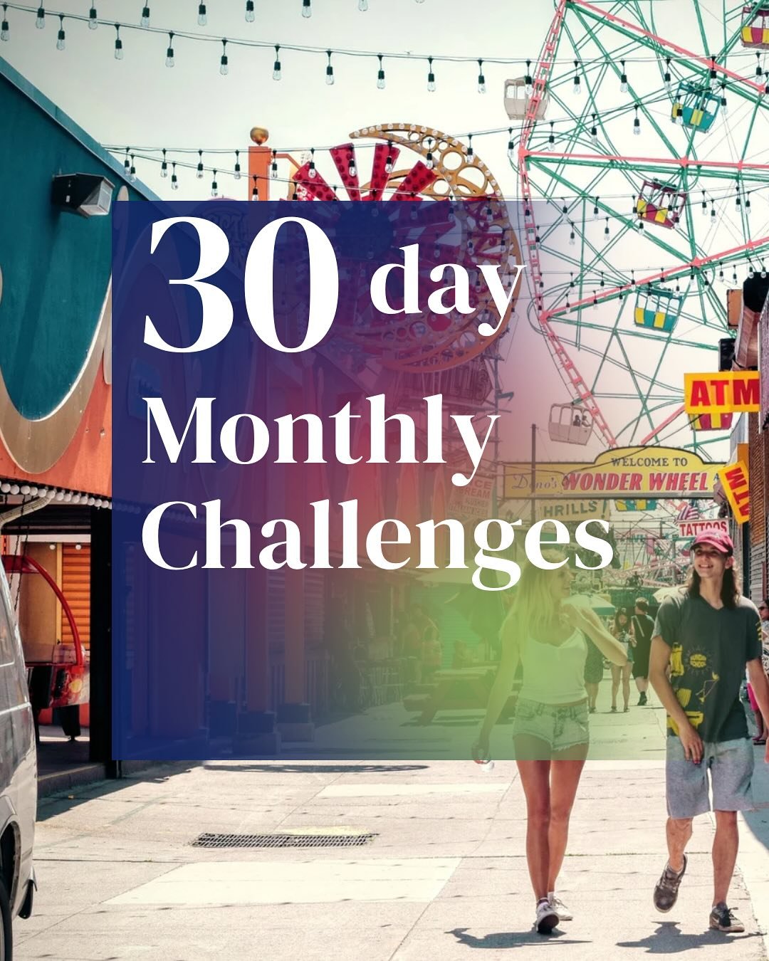 Ready to step out of your comfort zone and discover something new about yourself?

Our 30-day monthly challenges are designed to help you explore, grow, and push boundaries in the most creative ways! From self-care to new skills, each challenge is a 