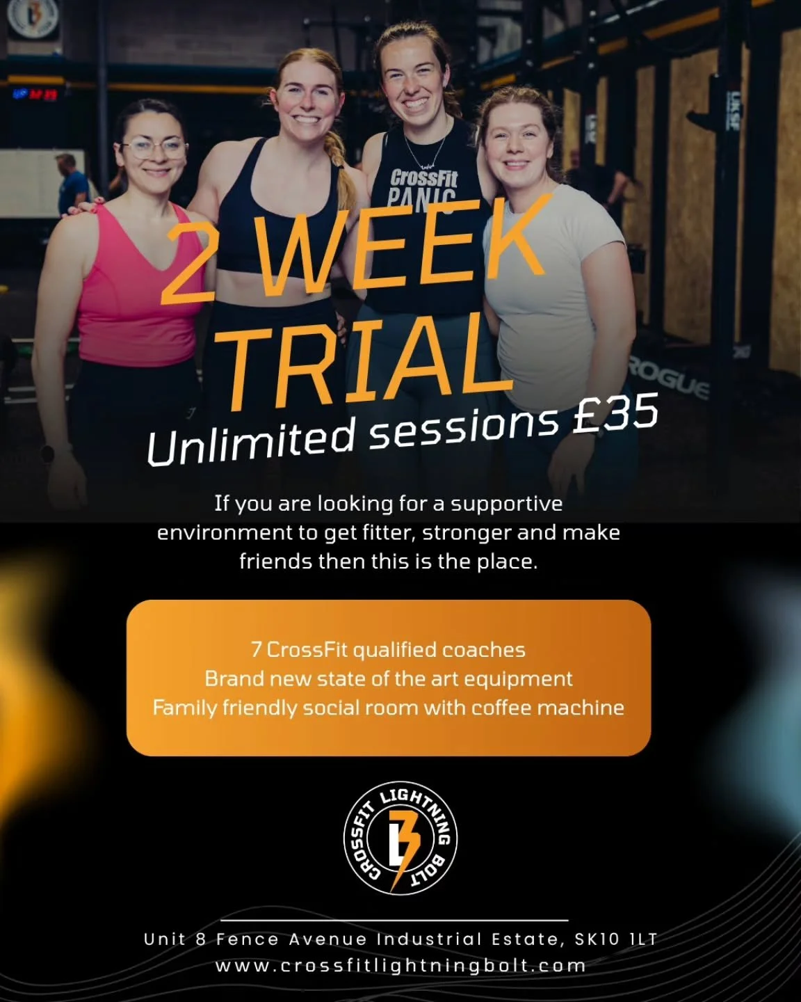 CrossFit Lightning Bolt has to be experienced to see the full magic of the place. It isn't a normal gym and we won't pretend it is. This is a place where you'll be supported, encouraged, pushed to your full potential, meet friends and feel at home. 
