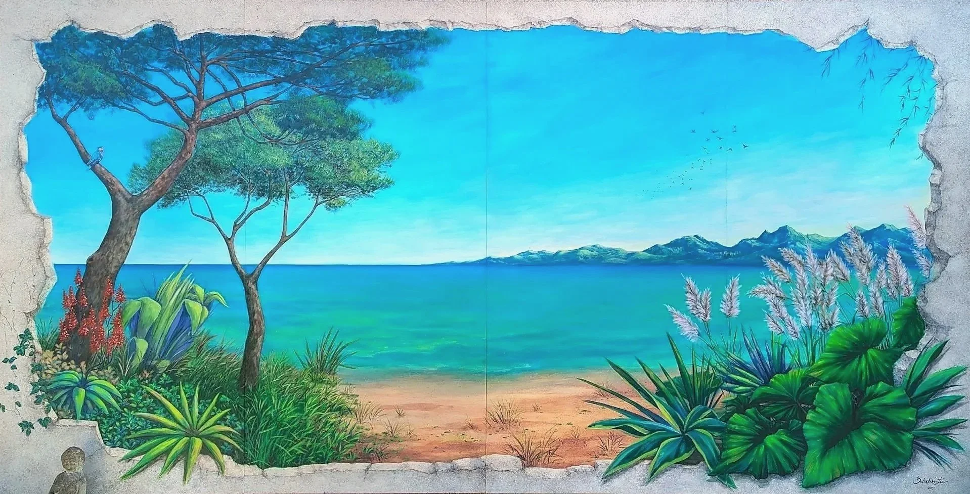 Commande - peinture acrylique, 2.5m x 5m - 2022