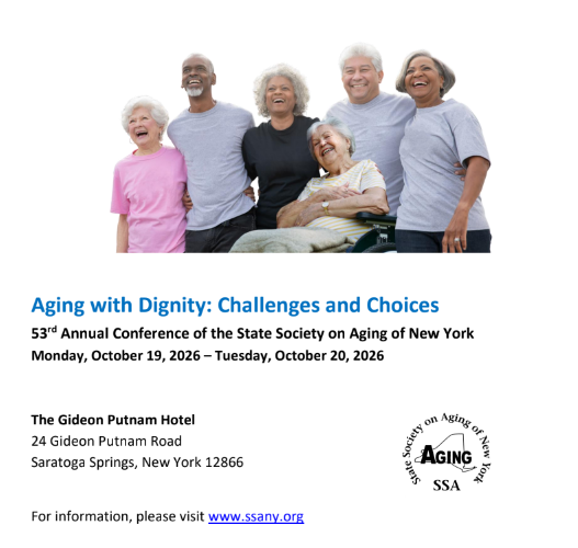 Image of Conference Title Page, "Aging with Dignity: Challenges and Choices."