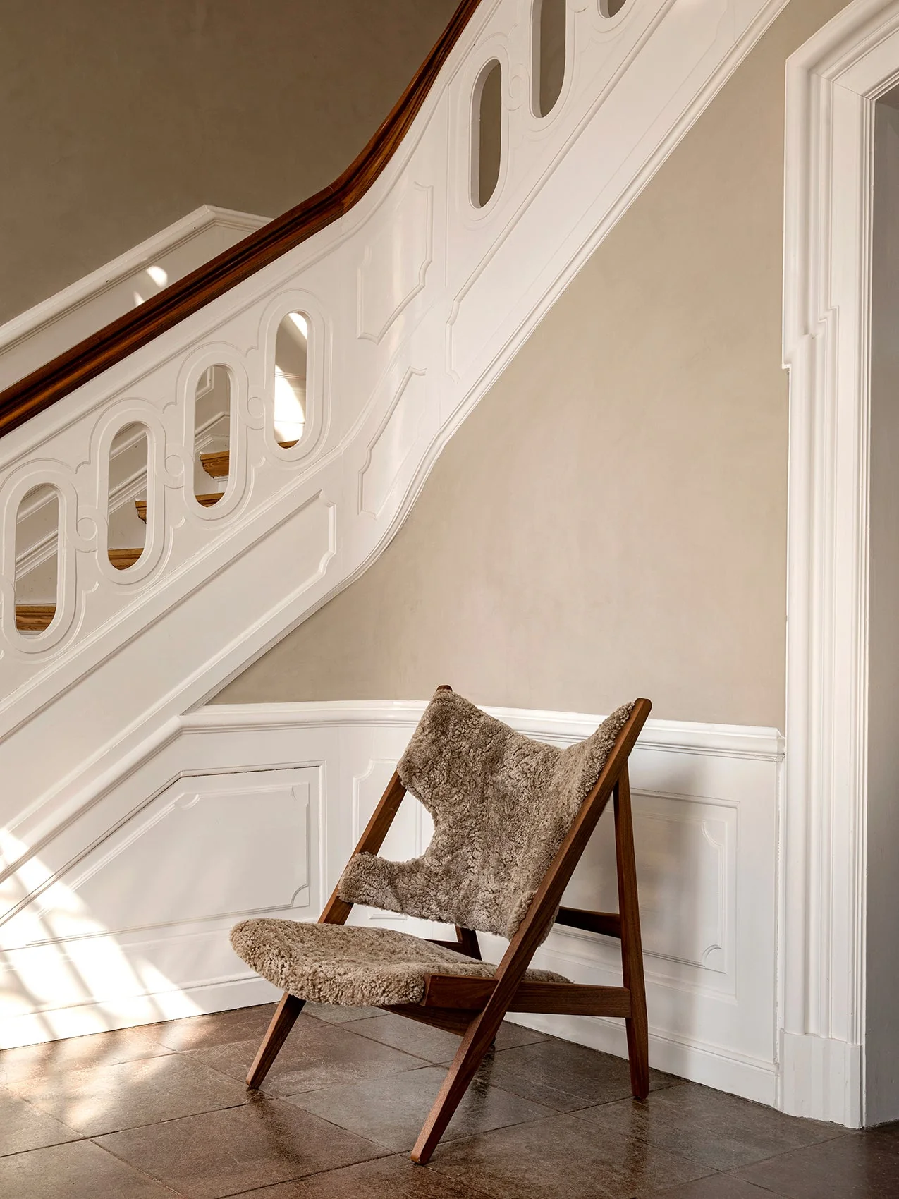 Audo | Knitting Chair, Sheepskin, Designer Ib Kofod-Larsen | $7585.00 CAD