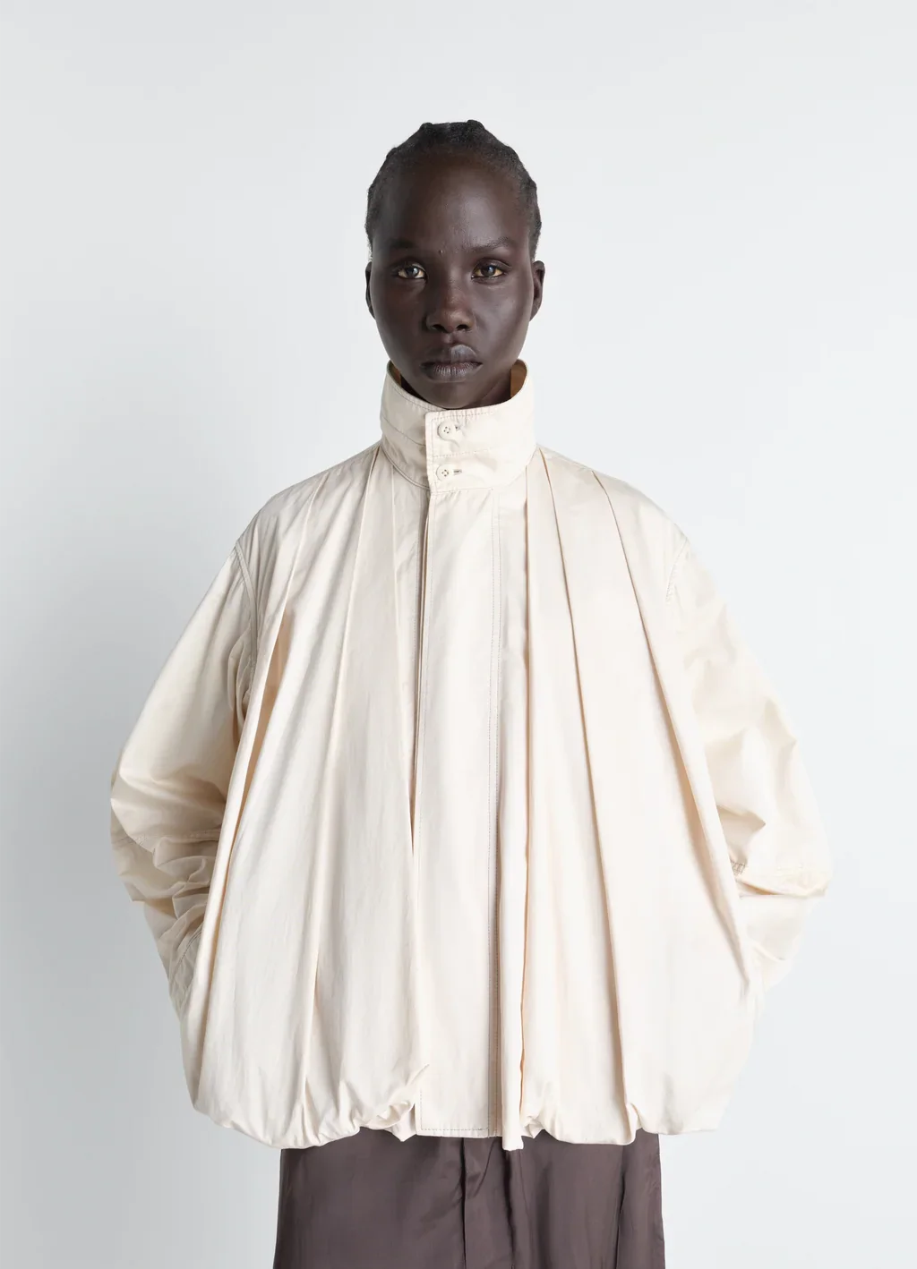 SOFT PLEATED BLOUSON IN COTTON SATIN | Jasmine | $1,250.00 CAD