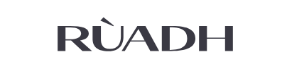 Ruadh logo with stylized text