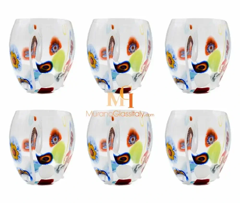 
MuranoGlassItaly | Notevole – Millefiori Drinking Glasses | $884.41 CAD