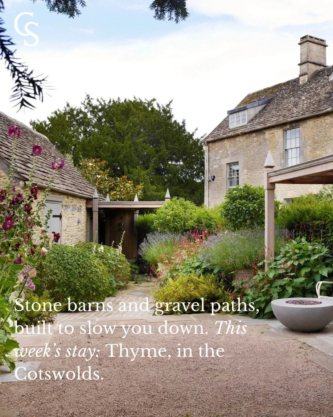This week&rsquo;s stay is Thyme, a family-run estate in Southrop in the Cotswolds. Restored 17th-century barns and cottages, rooms named after garden flowers, and a kitchen that cooks from its own garden and farm.

Full story on consciousselect.com. 