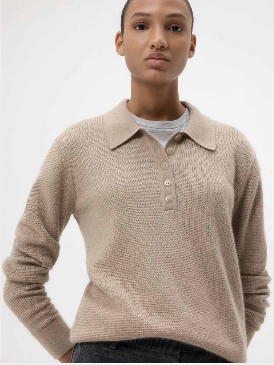 Jorden Polo in Cashmere | Mink | $695.00 CAD