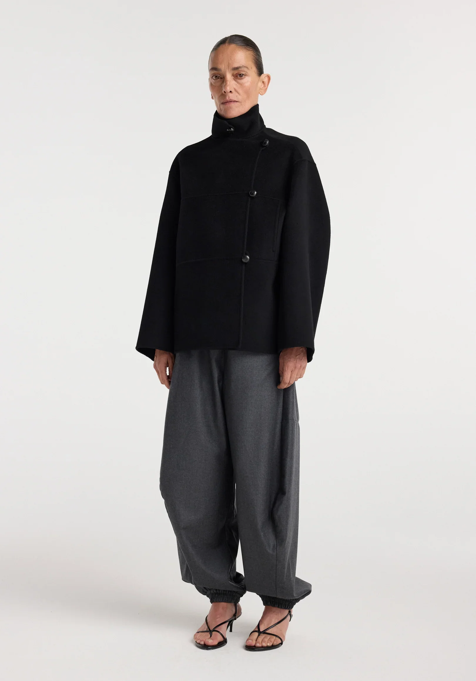 Double-Faced Wool Jacket | Black | $1,439.08 CAD