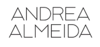 Text reading 'ANDREA ALMEIDA' in black uppercase letters on a white background.