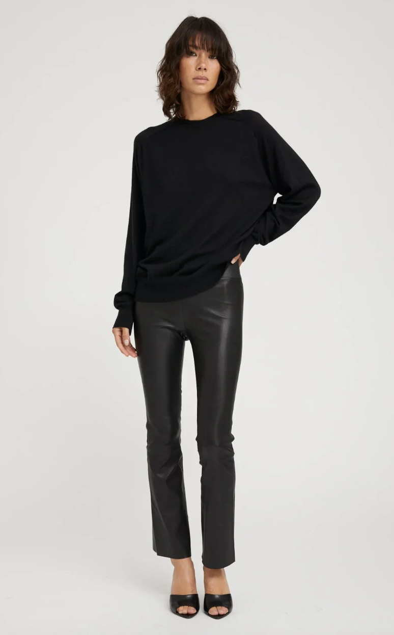 Jackie Leather Ankle Flare | Black | $1,850.00 CAD