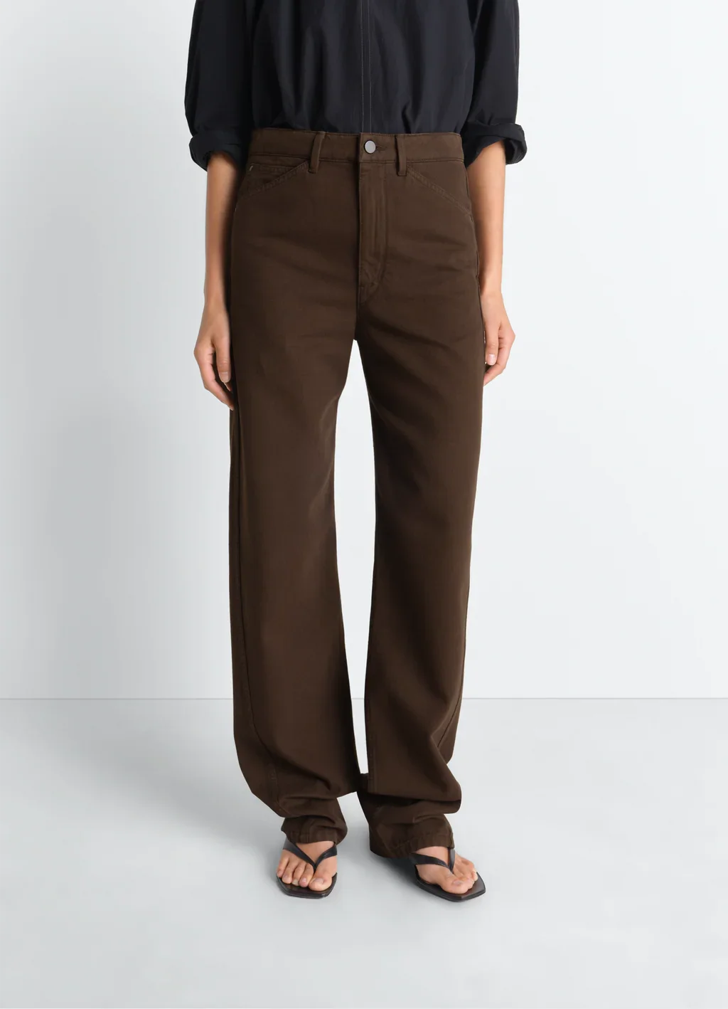 FIVE POCKETS TWISTED PANTS IN DYED HEAVY BROKEN TWILL | Cacao | $860.00 CAD