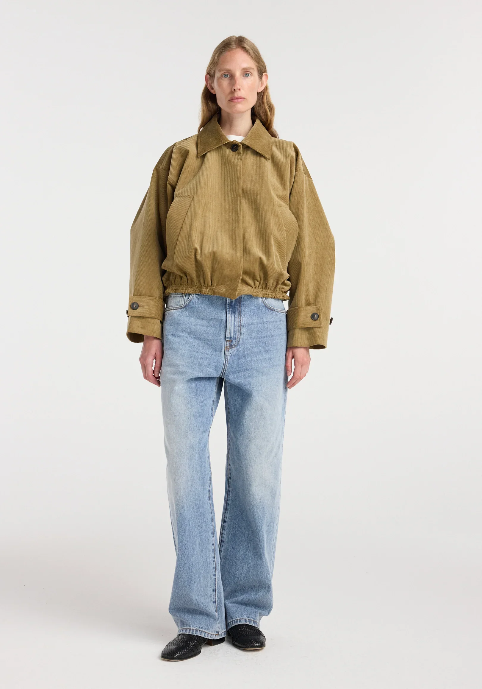 Corduroy Blouson Jacket | Beige | $1,197.88 CAD