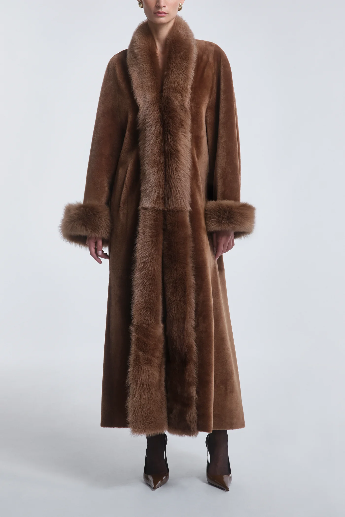 Sima Grand Shearling Coat | Toffee | $5,483 CAD