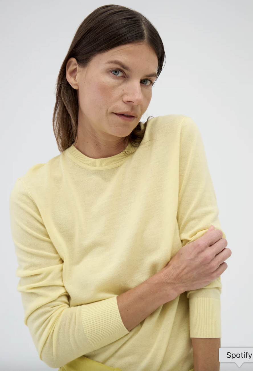 CASHMERE CREWNECK SWEATER | LEMON |  $573.00