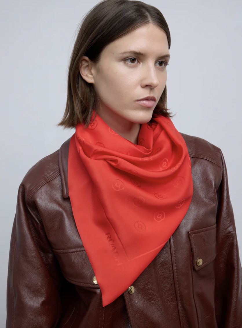 The RÙADH Red Silk Scarf | $362 CAD