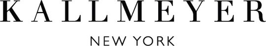 Close-up of the Kallmeyer New York logo on a black background.