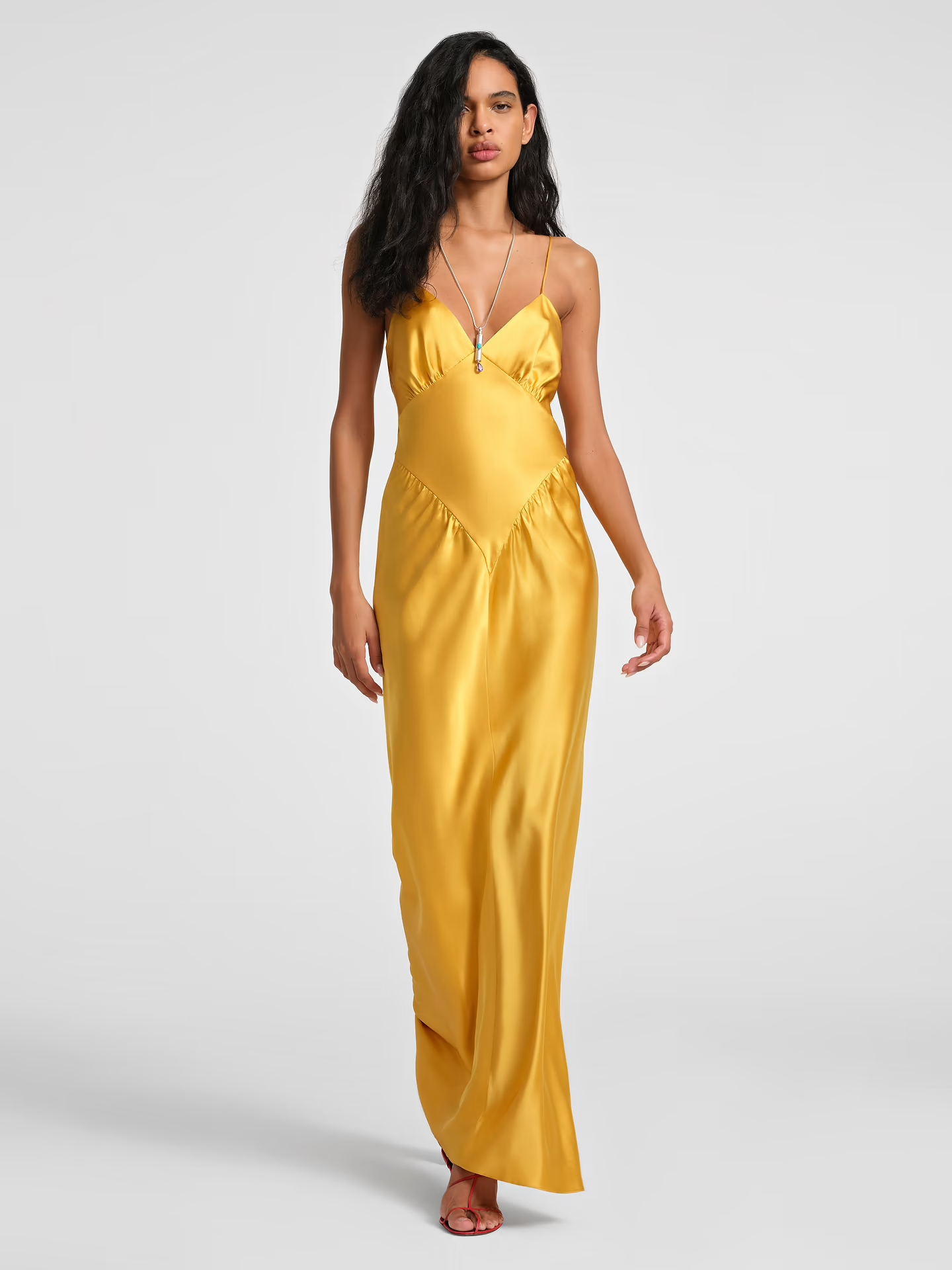 AFLALO NYC | Aire Dress in Silk | Saffron | $1,441.00 CAD