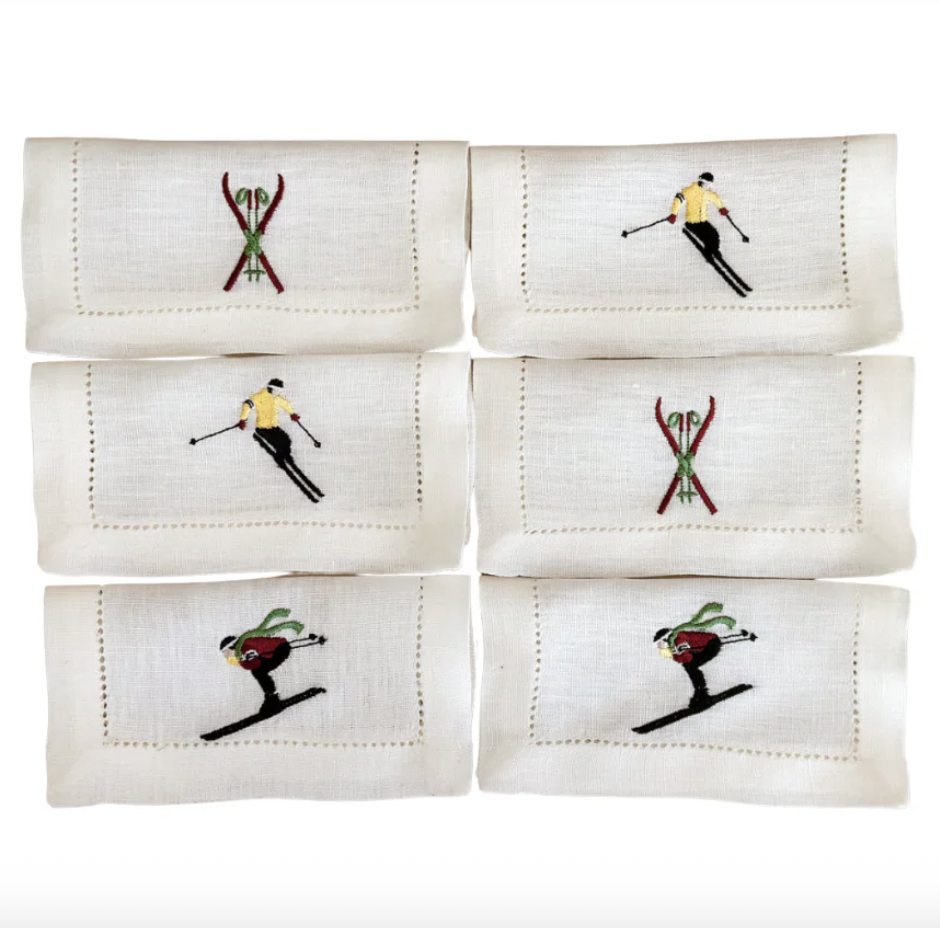 Sveva's Home | Baqueira Ski Linen Cocktail Napkin Set of 6 | $114.00 CAD
