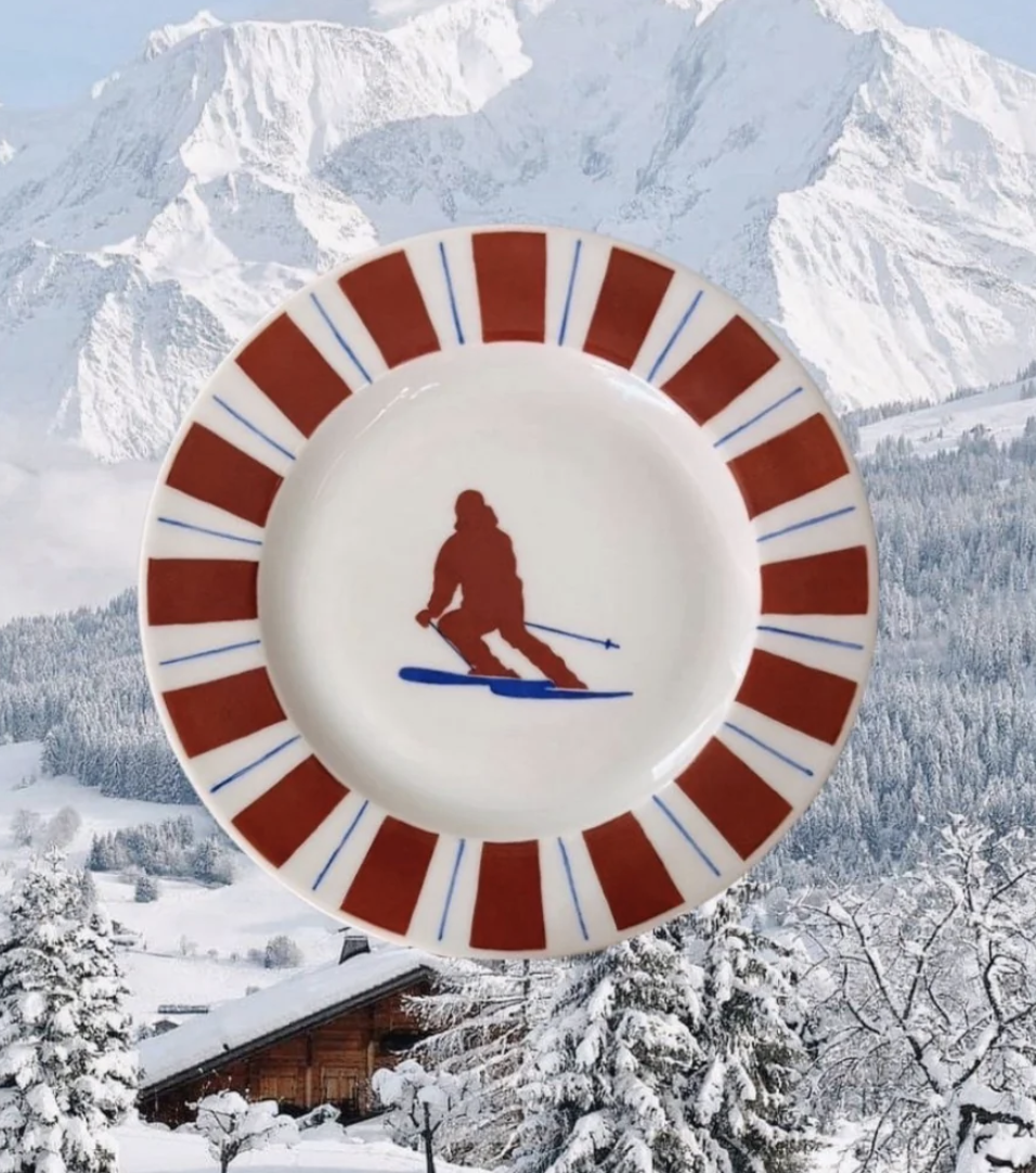 Sveva's Home | Porcelain Ski Plate Big Dining Plates Set of 4 | $1,024.00 CAD