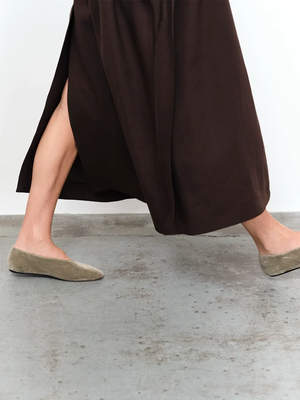 Olympia Slipper | Ash Velvet | $780.00 CAD