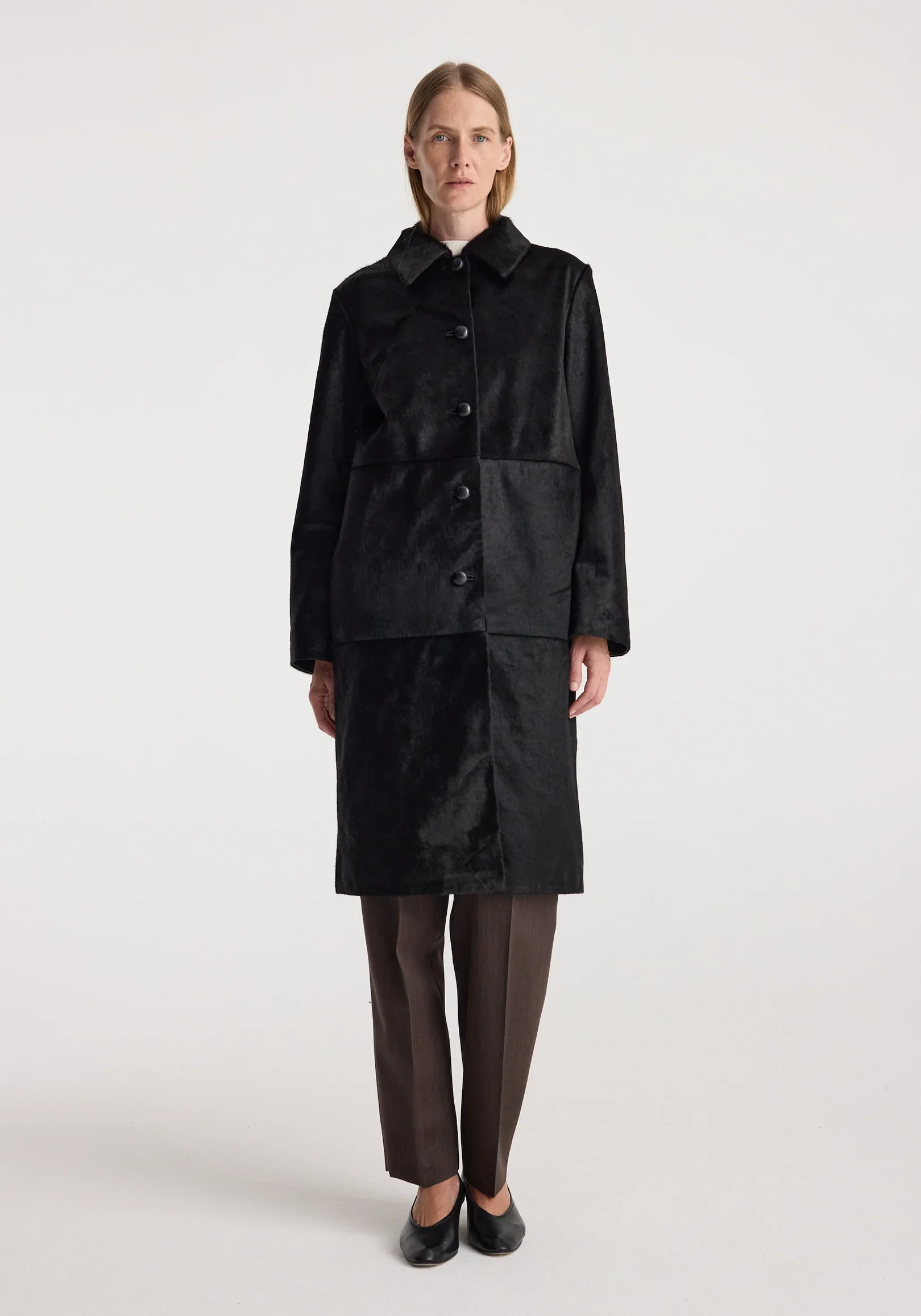 Black Ponyhair Coat | Black | $3,529.25 CAD
