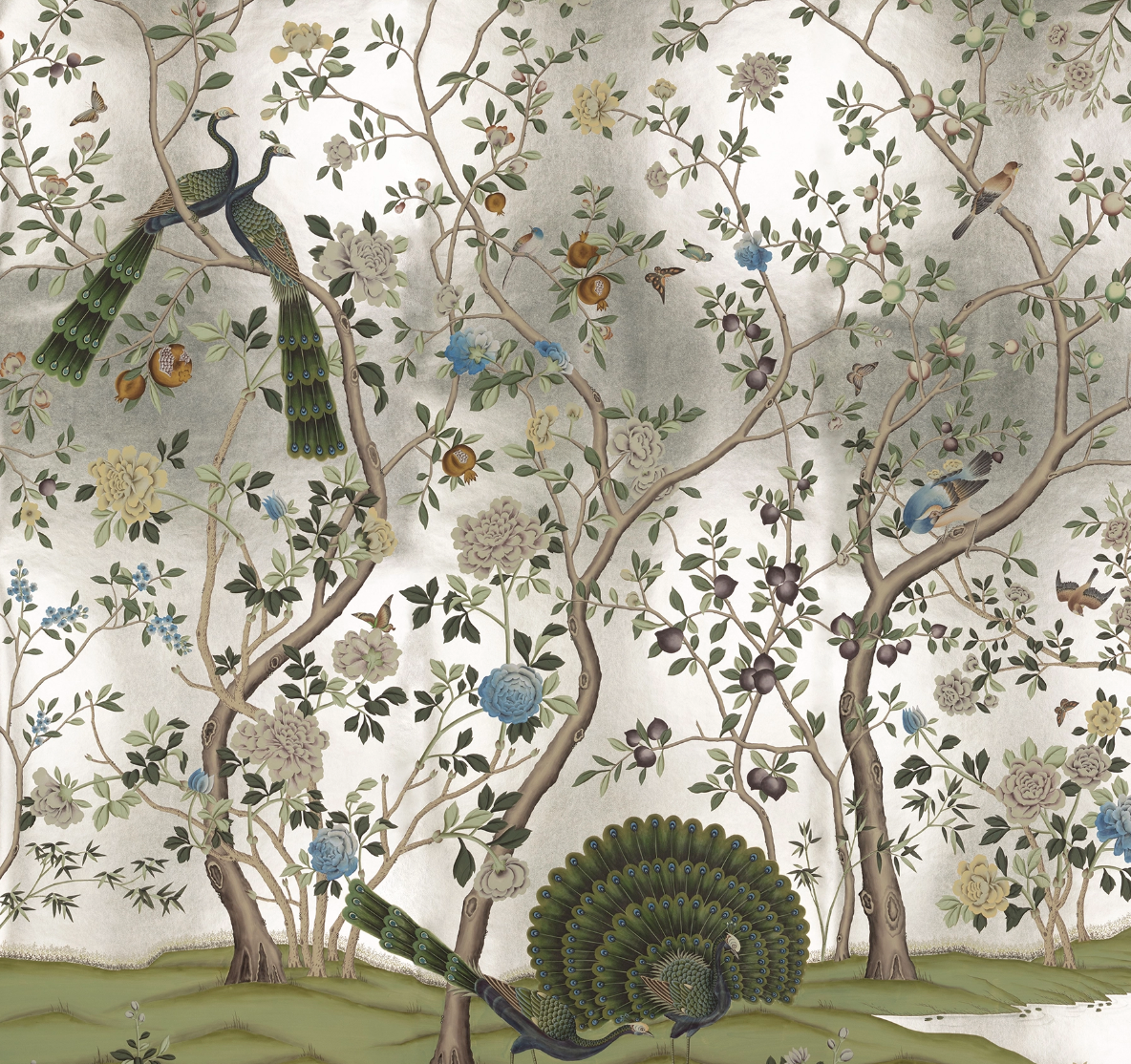 de Gournay | ST LAURENT | Standard colourway on White Metal gilded paper | Enquiry only 