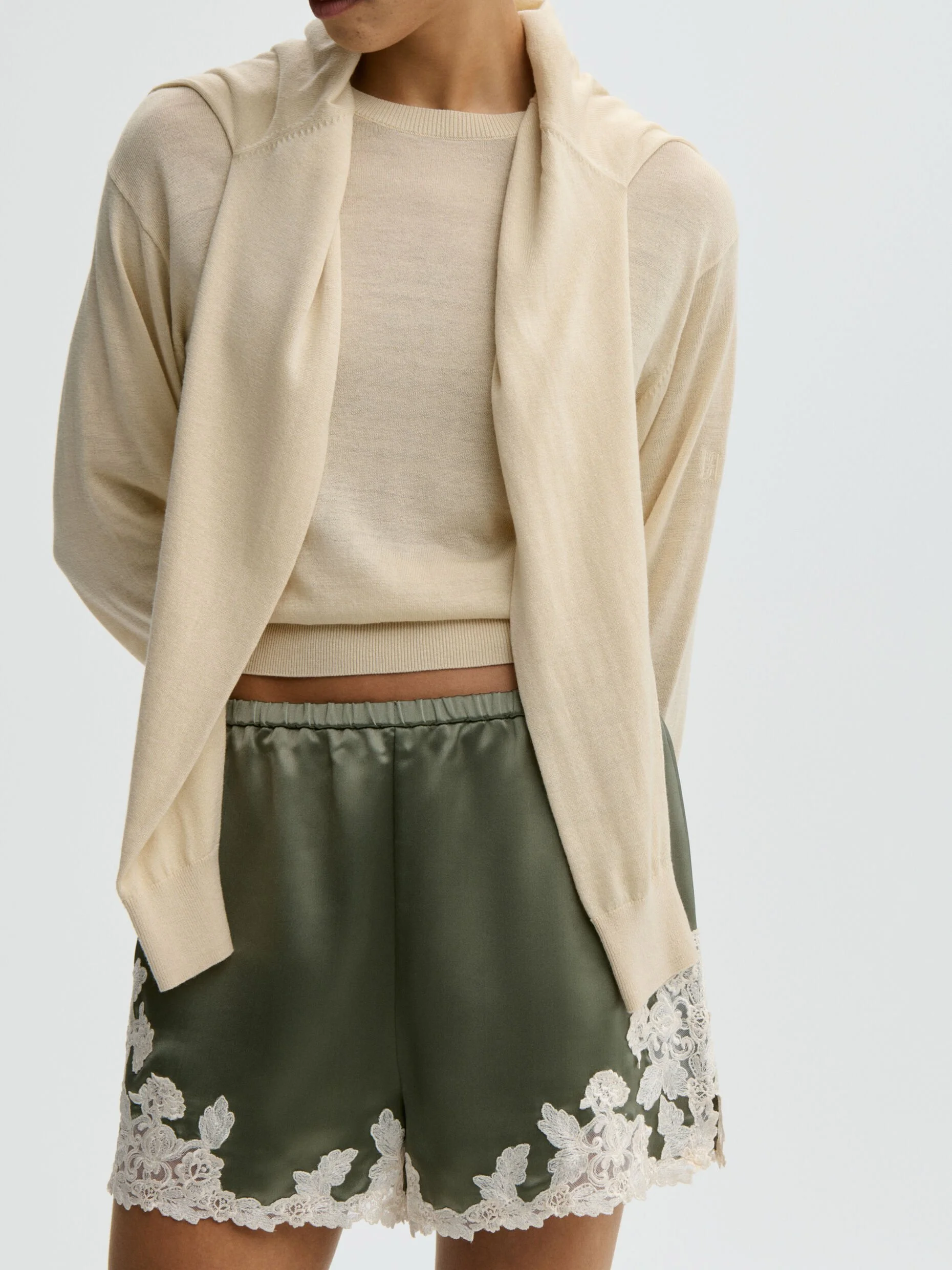 Eri satin shorts | Deep Lichen Green | $513.93 CAD