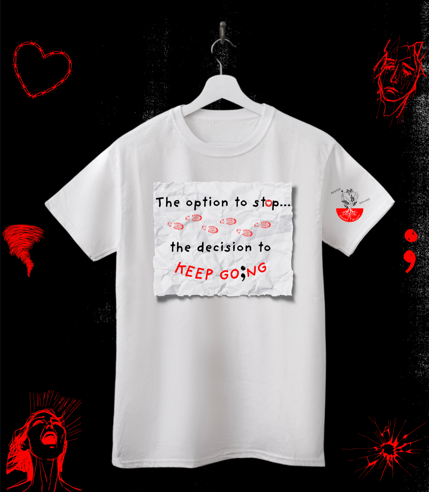 The Option to Stop ; The Decision to Keep Going — Grounding Tee  (FREE SHIPPING)