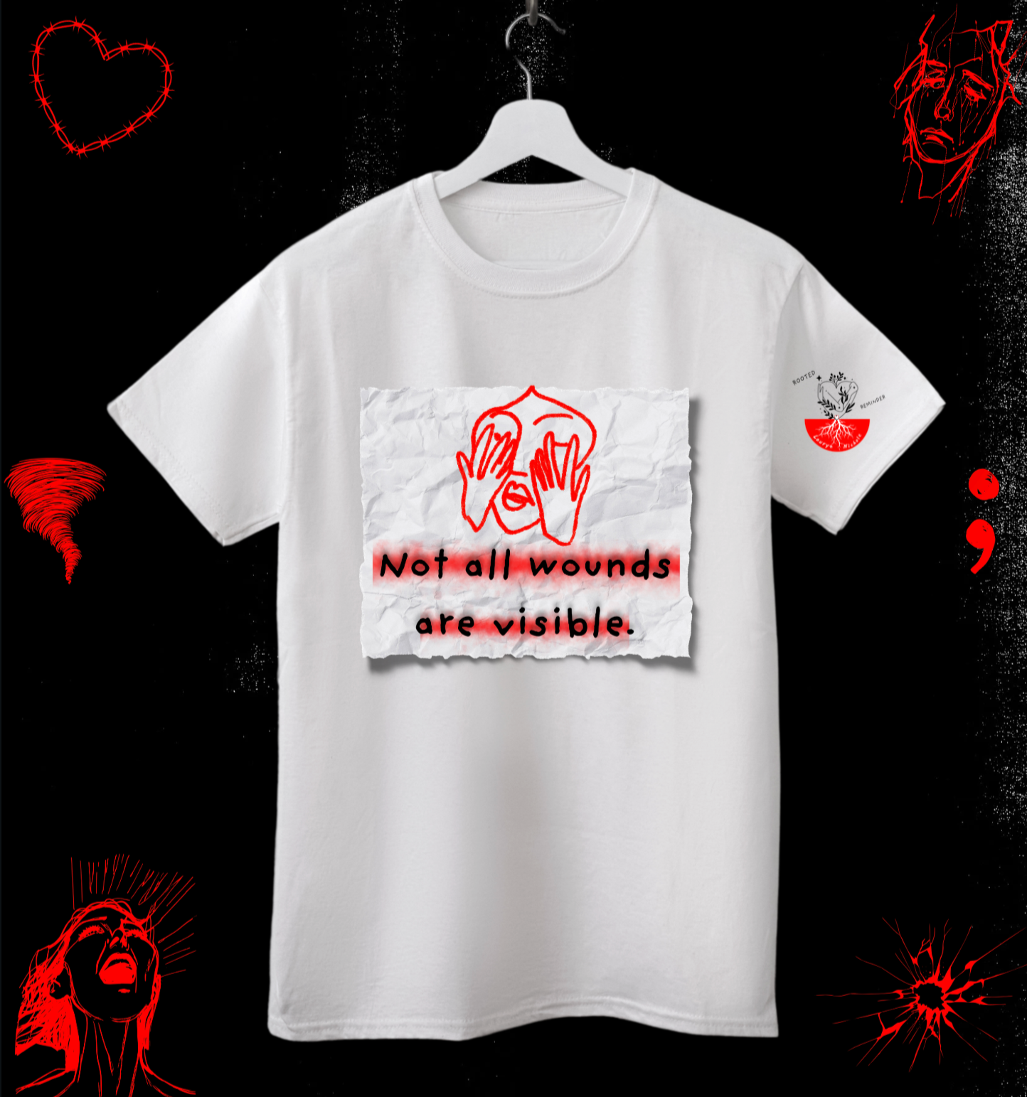 Not All Wounds Are Visible — Grounding Tee  (FREE SHIPPING)